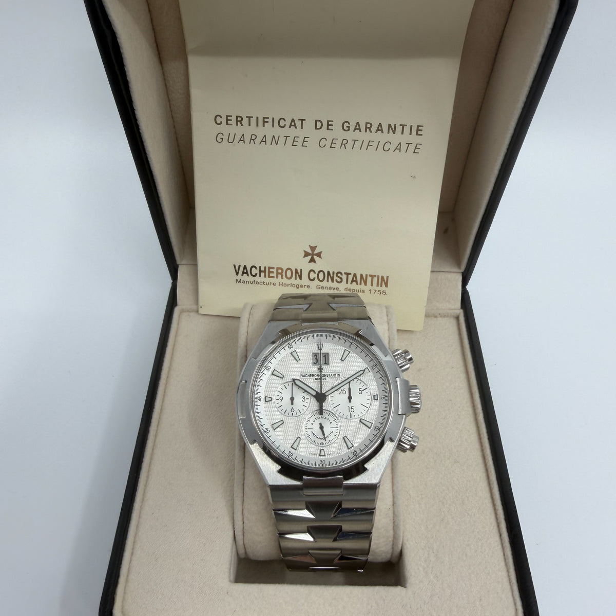 Vacheron Constantin Overseas Chronograph 49150/B01A-9095 Silver Dial Full Set