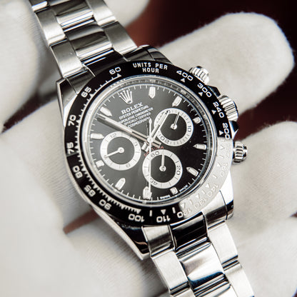 2022 Rolex Daytona Cosmograph 116500LN Black Dial Reverse Panda Stainless Steel Full Set