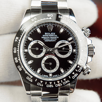 2022 Rolex Daytona Cosmograph 116500LN Black Dial Reverse Panda Stainless Steel Full Set