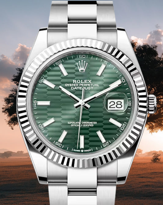 Rolex Datejust 41 – 126334 Green Fluted Motif Dial
