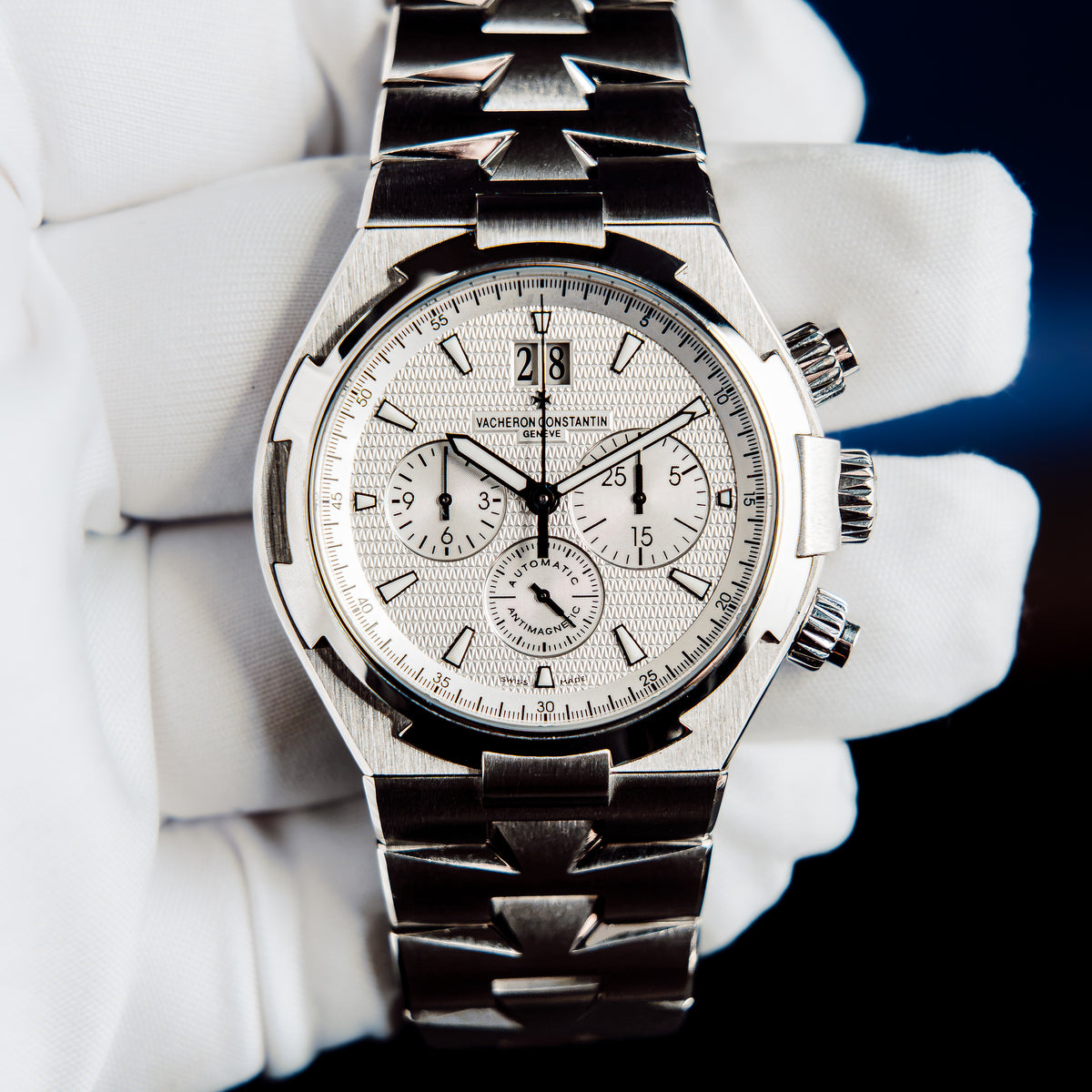 Vacheron Constantin Overseas Chronograph 49150/B01A-9095 Silver Dial Full Set