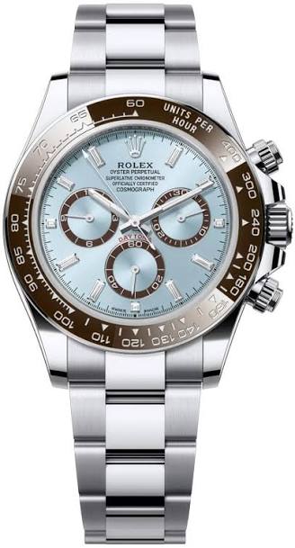 Rolex Cosmograph Daytona in platinum with ice-blue dial